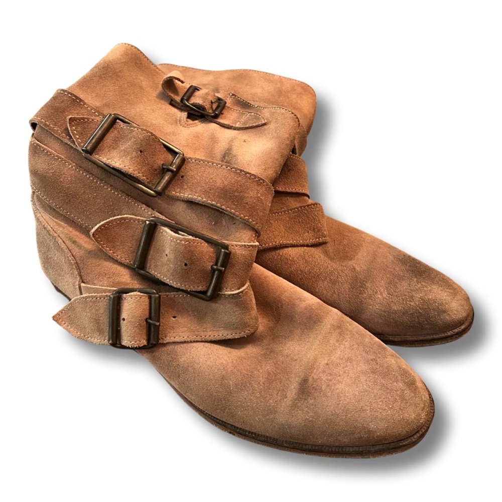 FREE PEOPLE | Sunbelt Ankle Boots Brown Suede Festival Style